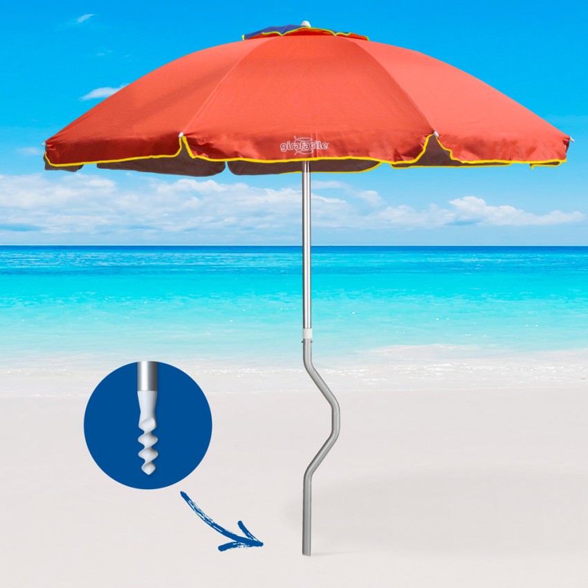 Ombrellone mare GiraFacile 220 Cm alluminio Protezione uv spiaggia pesca Eolo - Foto 10 di 41