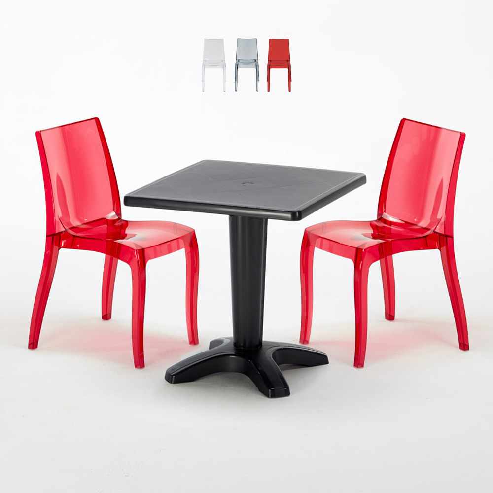Tavolo Bar Esterno Tavolo Quadrato Pieghevole 70x70cm - Ferro Nero Per Giardino E Esterno Tavolo Pieghevole 70x70 - 7