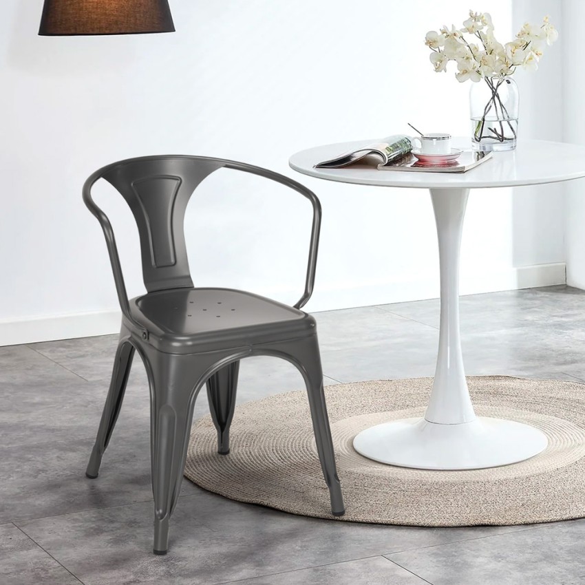 sedie industrial con braccioli acciaio per cucina e bar steel arm - Foto 43 di 49