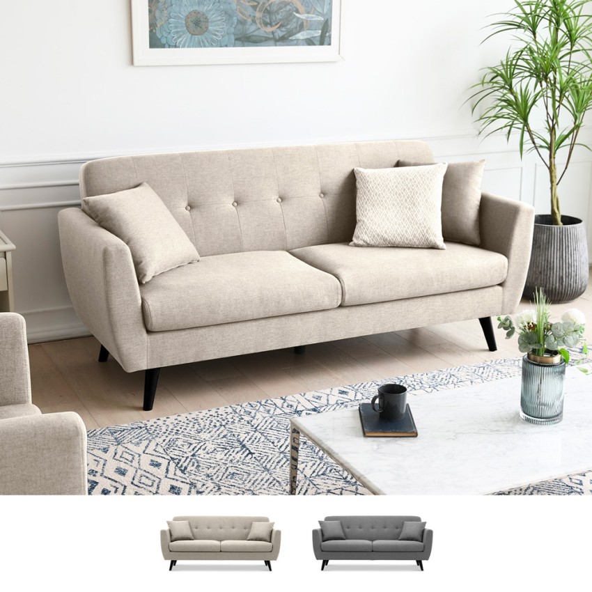 Divano soggiorno 3 posti moderno design nordico resistente 191cm Hayem - Foto 2 di 22