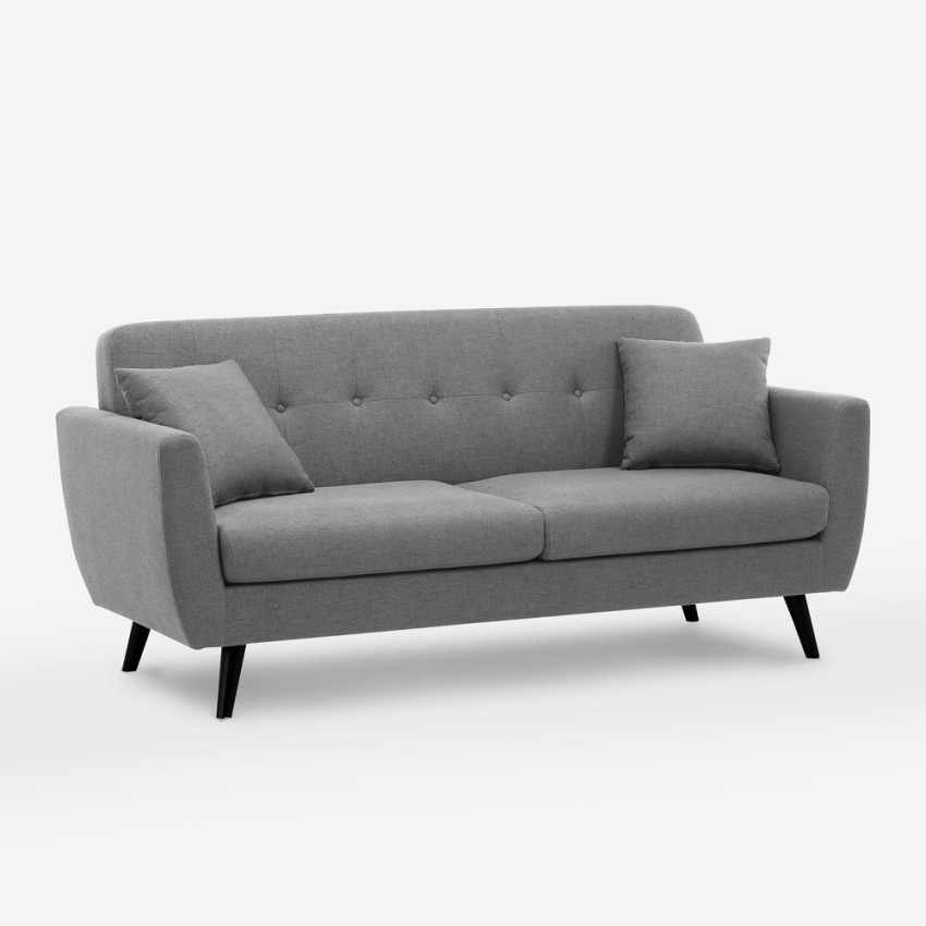 Divano soggiorno 3 posti moderno design nordico resistente 191cm Hayem - Foto 15 di 22