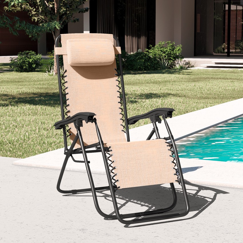 4 sedie sdraio pieghevole multiposizione giardino spiaggia Emily Zero Gravity - Foto 10 di 36