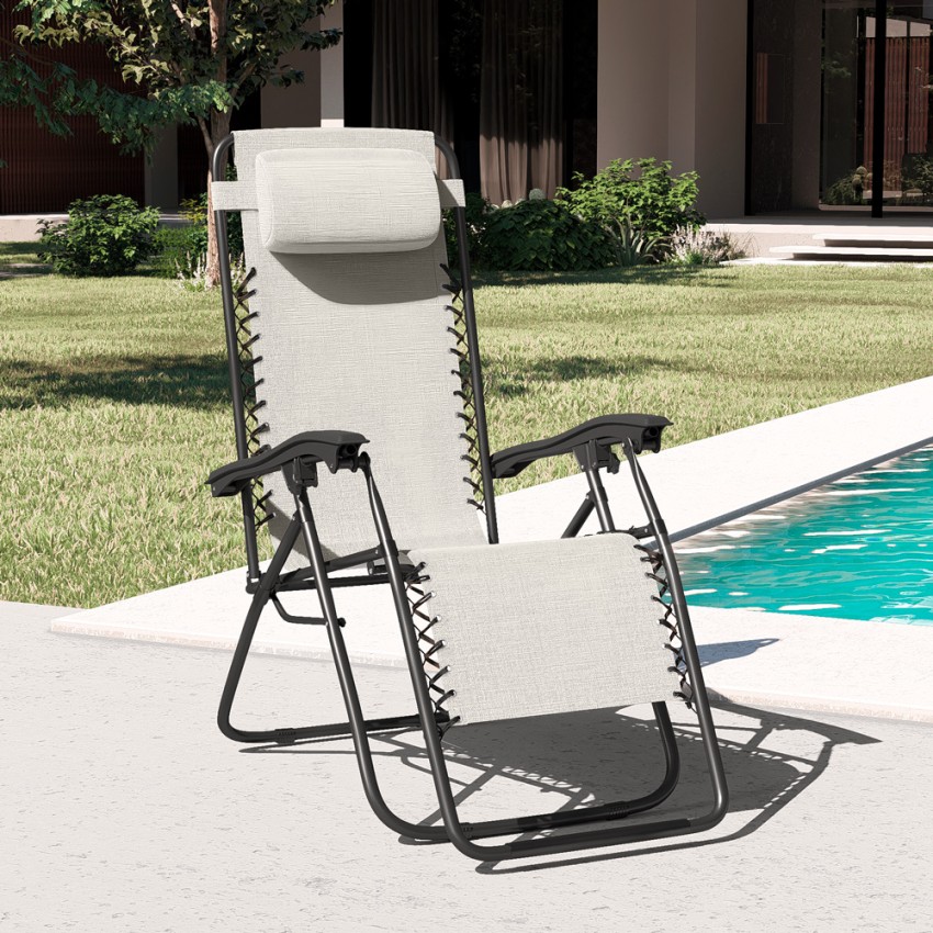 4 sedie sdraio pieghevole multiposizione giardino spiaggia Emily Zero Gravity - Foto 31 di 36