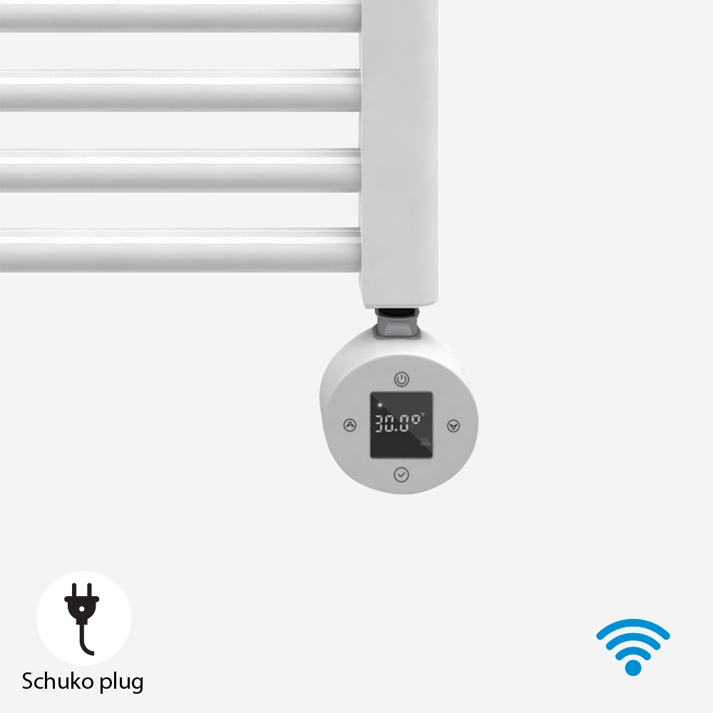 Termoarredo elettrico bagno 1200w scaldasalviette wifi verticale 180cm Tawoo XXL - Foto 7 di 15