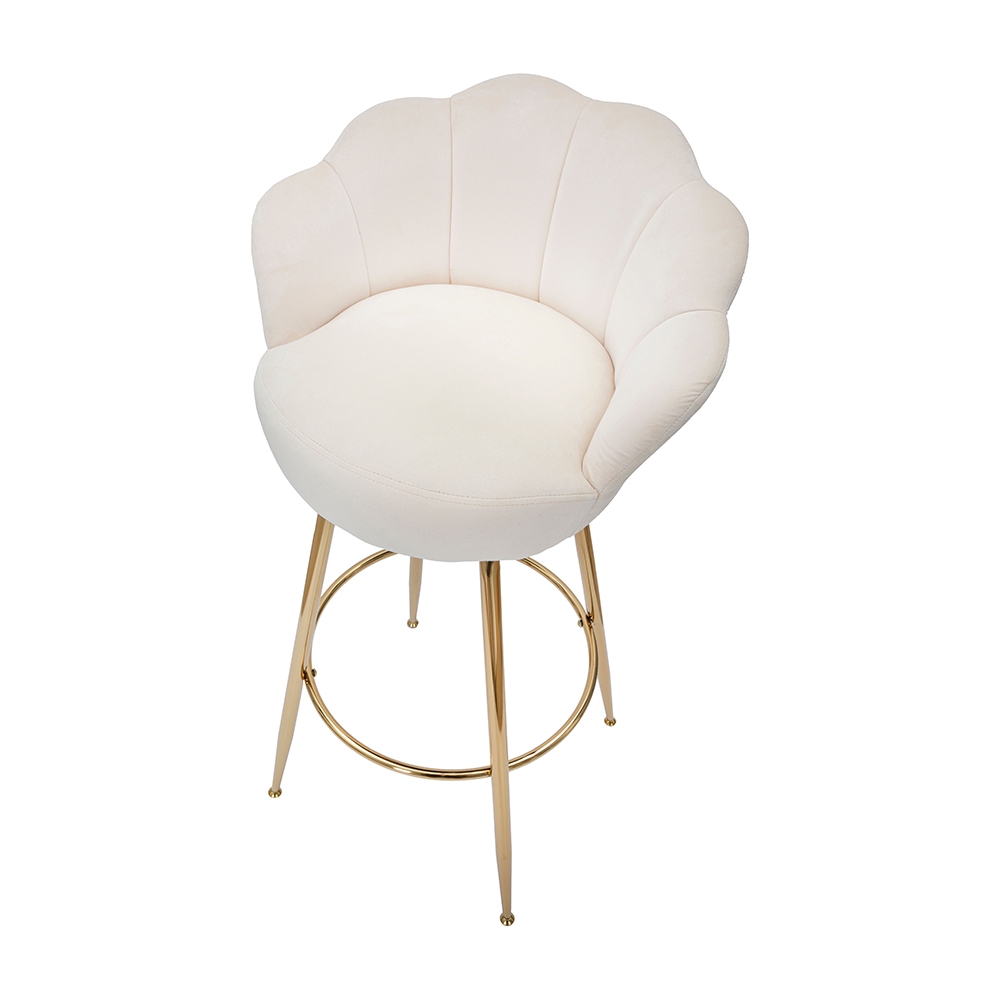 Sgabello bar cucina schienale a fiore gambe dorate h90cm Vienna - Foto 27 di 31