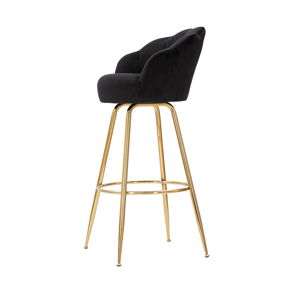 Sgabello bar cucina schienale a fiore gambe dorate h90cm Vienna - Foto 6 di 31