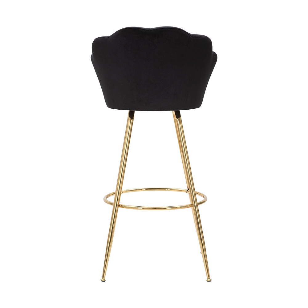 Sgabello bar cucina schienale a fiore gambe dorate h90cm Vienna - Foto 8 di 31