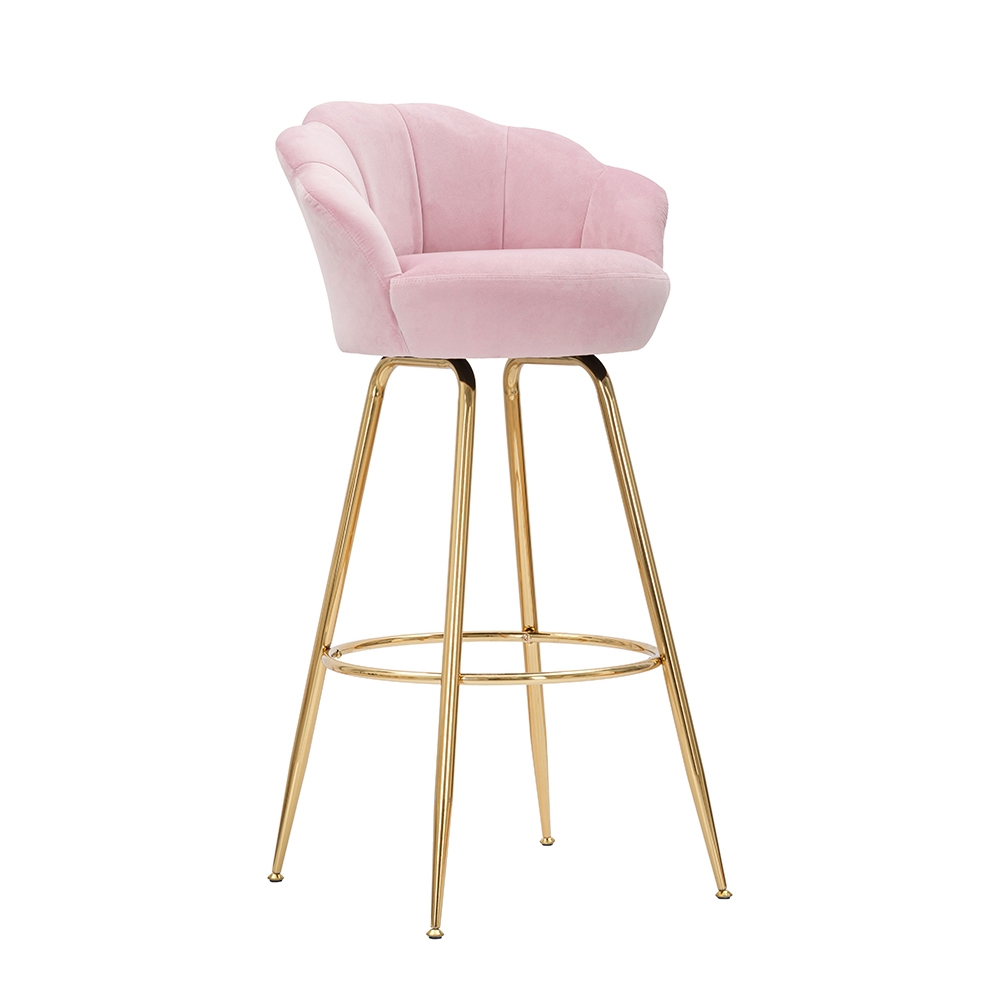 Sgabello bar cucina schienale a fiore gambe dorate h90cm Vienna - Foto 14 di 31