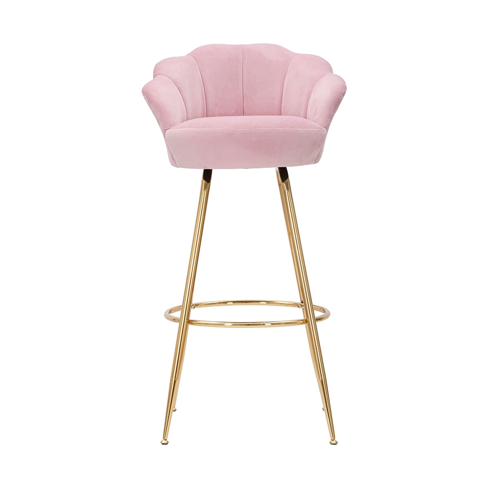 Sgabello bar cucina schienale a fiore gambe dorate h90cm Vienna - Foto 15 di 31