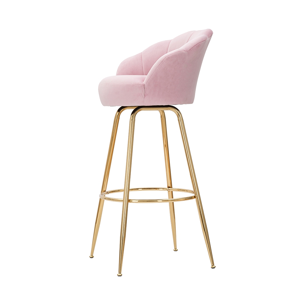 Sgabello bar cucina schienale a fiore gambe dorate h90cm Vienna - Foto 16 di 31