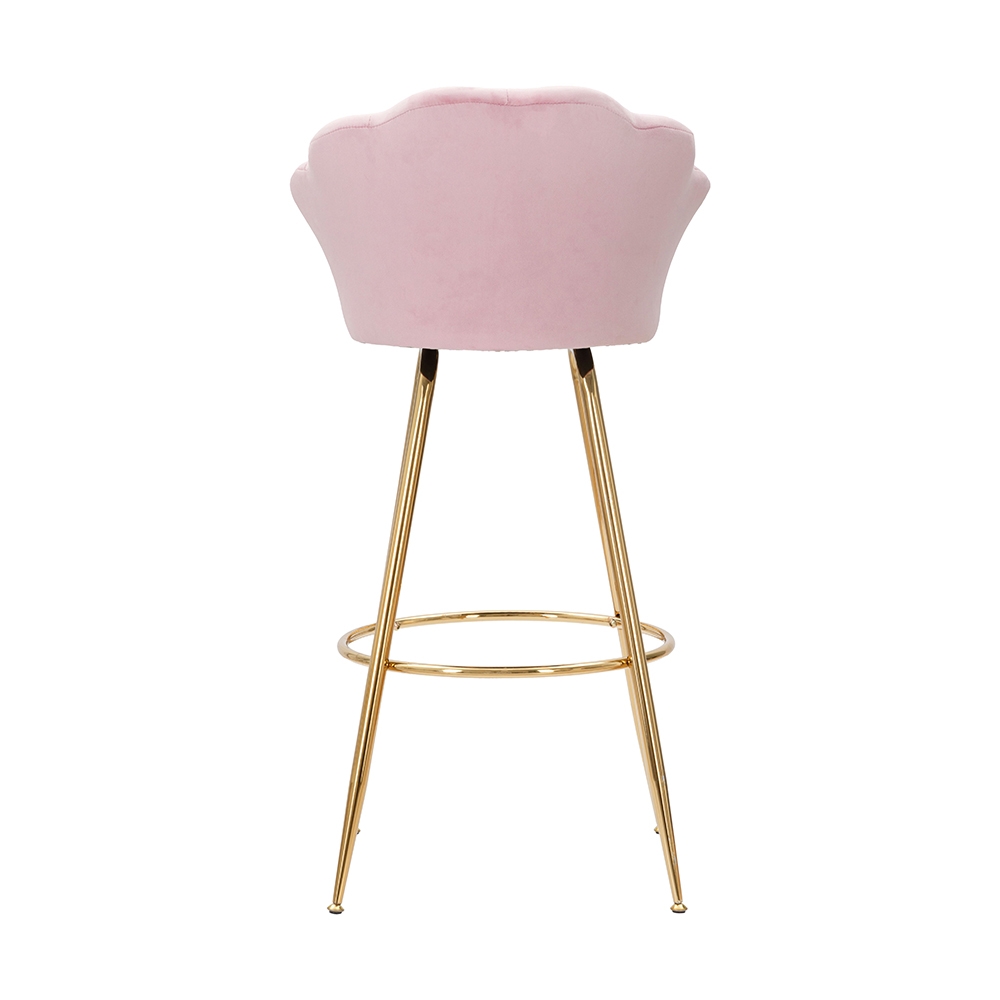 Sgabello bar cucina schienale a fiore gambe dorate h90cm Vienna - Foto 17 di 31