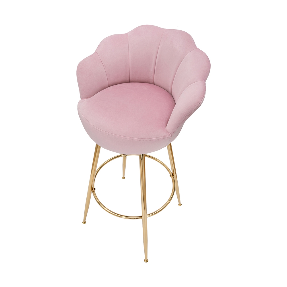 Sgabello bar cucina schienale a fiore gambe dorate h90cm Vienna - Foto 18 di 31