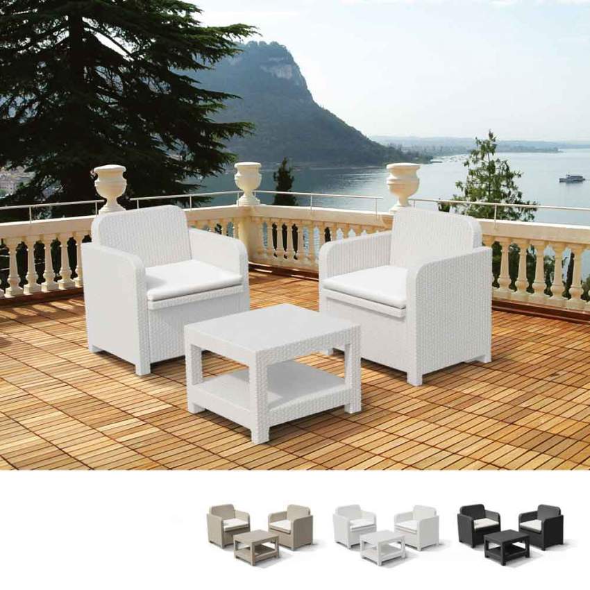 Salotto da esterni giardino poltrone Grand Soleil Giglio bar rattan 2 posti - Foto 11 di 13