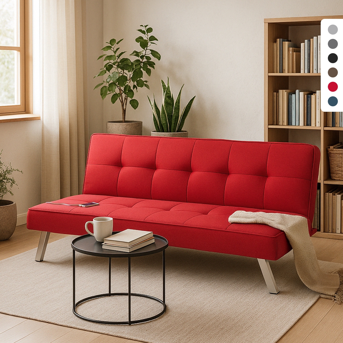 Divano letto in tessuto con porta USB e gambe in metallo design Astralis - Foto 35 di 50