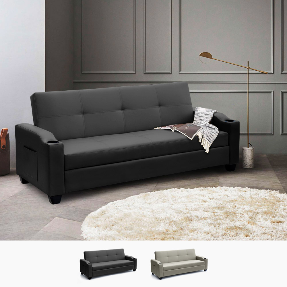 Divano Letto Pronto.Divano In Similpelle Pronto Letto Con Contenitore Ambra