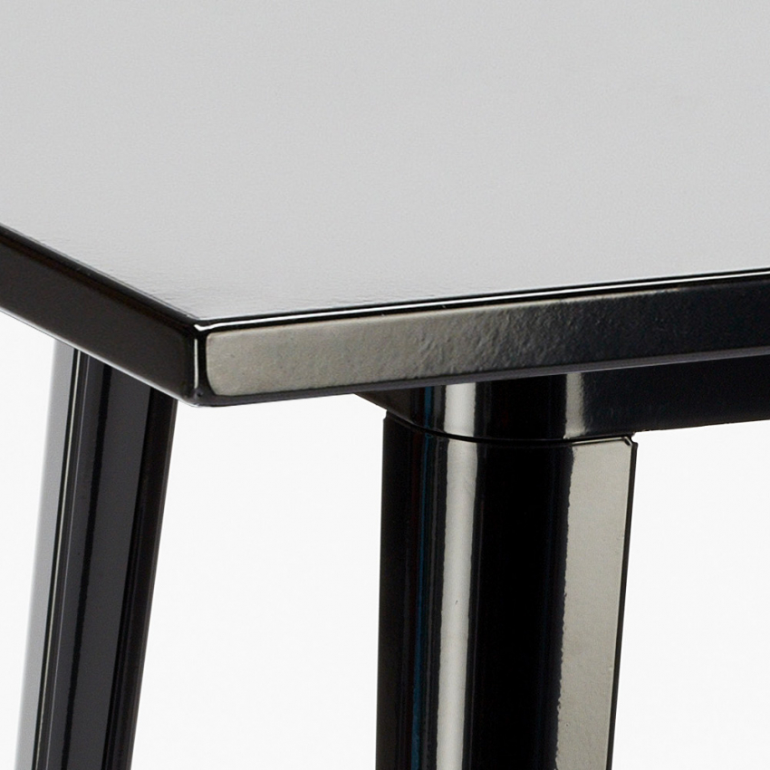 tavolino alto per sgabelli industrial acciaio metallo 60x60 nut - Foto 6 di 19