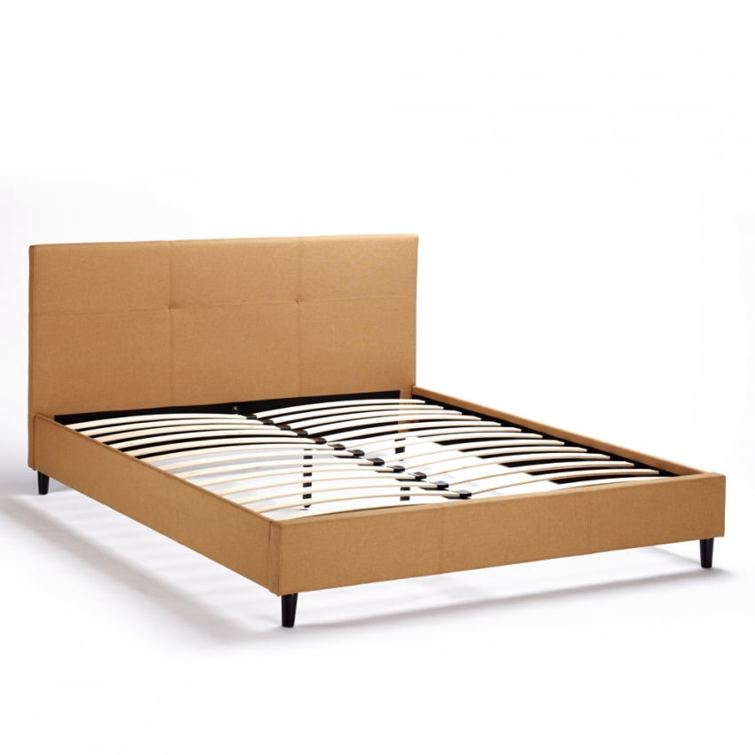 Letto matrimoniale 2 piazze in tessuto con testiera 160x190 Lausanne King - Imagen 12 de 29