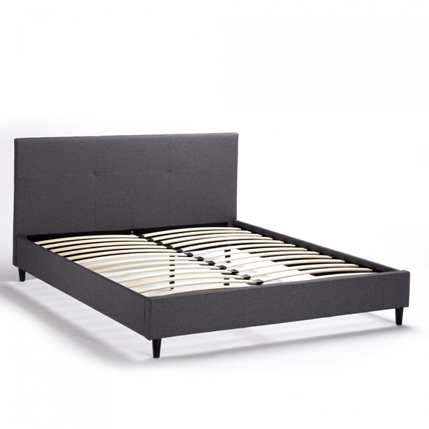 Letto matrimoniale 2 piazze in tessuto con testiera 160x190 Lausanne King - Imagen 5 de 29