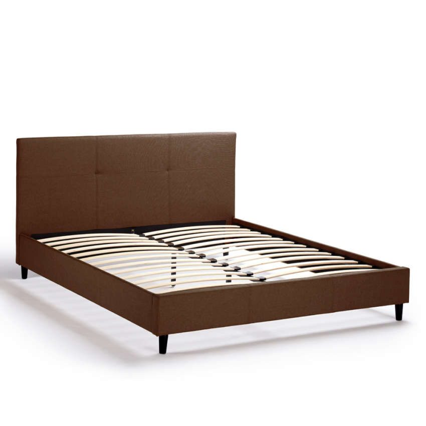 Letto matrimoniale 2 piazze in tessuto con testiera 160x190 Lausanne King - Imagen 26 de 29