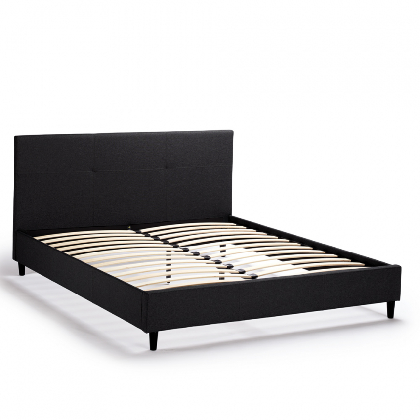 Letto matrimoniale 2 piazze in tessuto con testiera 160x190 Lausanne King - Imagen 19 de 29