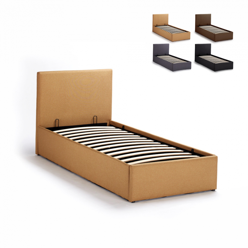 Letto singolo 1 piazza con rete e contenitore 80x190 Basel Twin - Foto 11 di 33