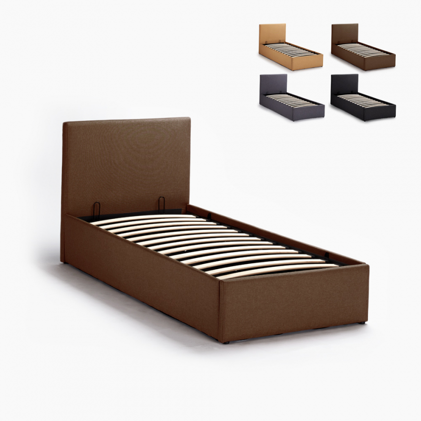 Letto singolo 1 piazza con rete e contenitore 80x190 Basel Twin - Foto 27 di 33