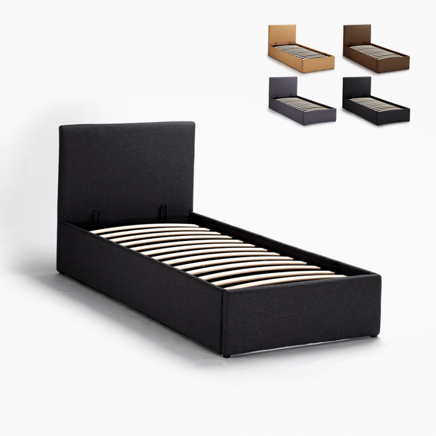 Letto singolo 1 piazza con rete e contenitore 80x190 Basel Twin - Foto 19 di 33