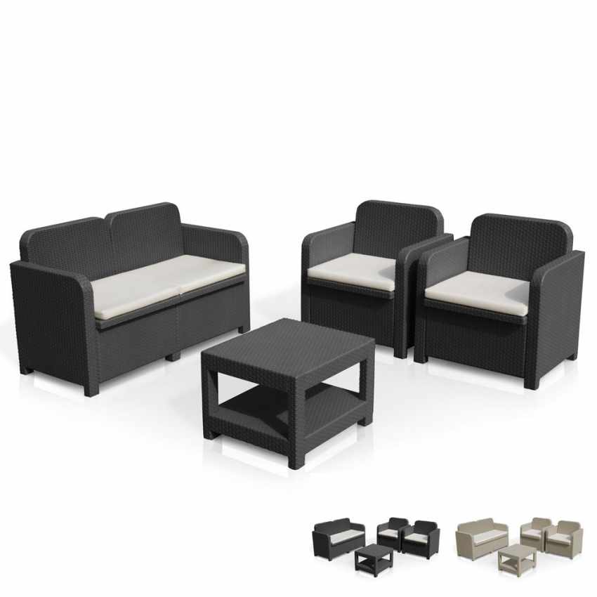 Set Salotto da Giardino 4 Posti con Tavolino Divano Poltrone ... Set Salotto da Giardino 4 Posti con Tavolino Divano Poltrone ...