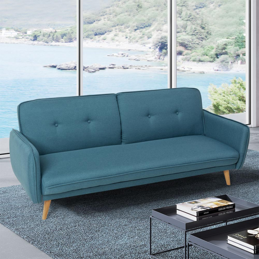 Divano letto clic clac 3 posti reclinabile design nordico in tessuto Merida - Foto 31 di 50