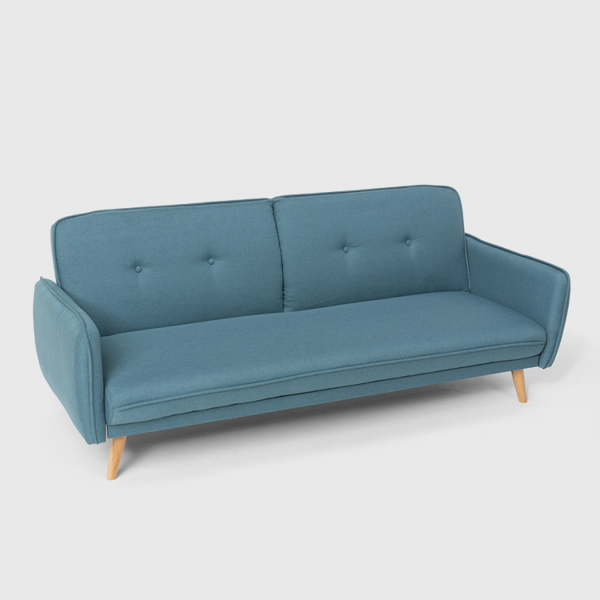 Divano letto clic clac 3 posti reclinabile design nordico in tessuto Merida - Foto 32 di 50