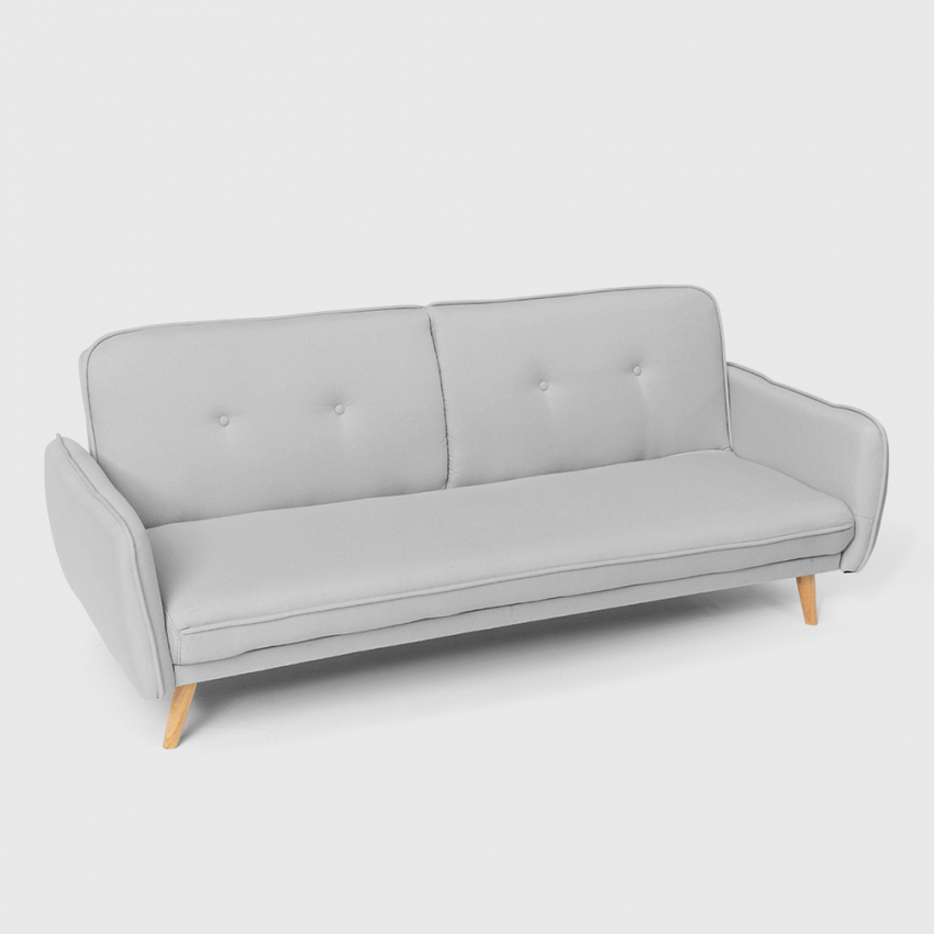 Divano letto clic clac 3 posti reclinabile design nordico in tessuto Merida - Foto 4 di 50