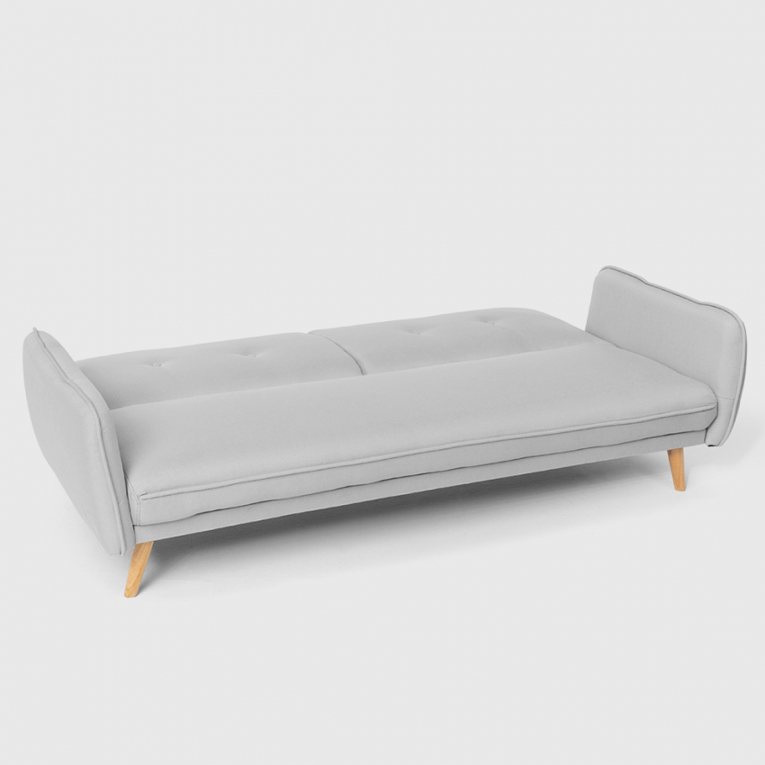 Divano letto clic clac 3 posti reclinabile design nordico in tessuto Merida - Foto 6 di 50
