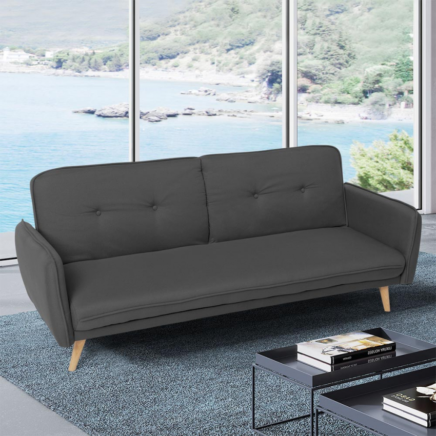 Divano letto clic clac 3 posti reclinabile design nordico in tessuto Merida - Foto 38 di 50