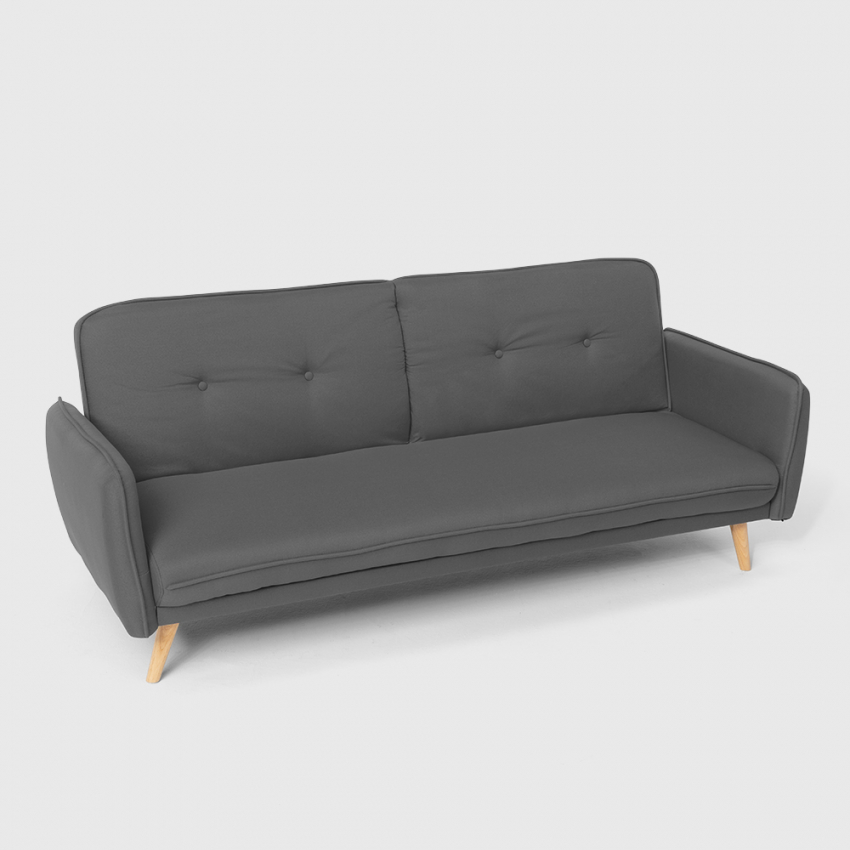 Divano letto clic clac 3 posti reclinabile design nordico in tessuto Merida - Foto 39 di 50