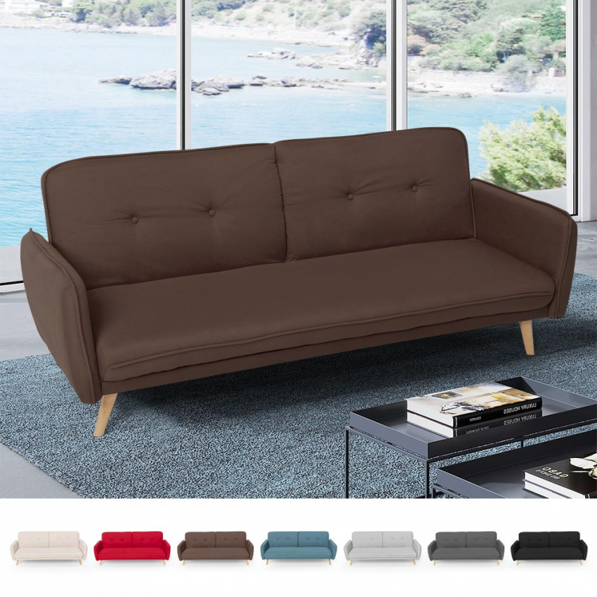 Divano letto clic clac 3 posti reclinabile design nordico in tessuto Merida - Foto 44 di 50