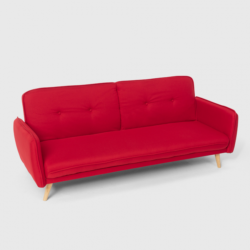 Divano letto clic clac 3 posti reclinabile design nordico in tessuto Merida - Foto 18 di 50