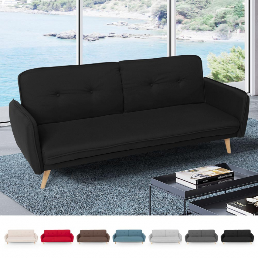 Divano letto clic clac 3 posti reclinabile design nordico in tessuto Merida - Foto 23 di 50