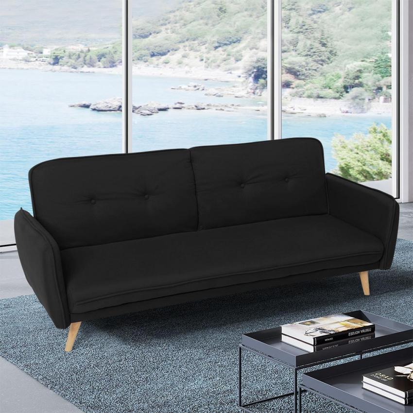 Divano letto clic clac 3 posti reclinabile design nordico in tessuto Merida - Foto 24 di 50