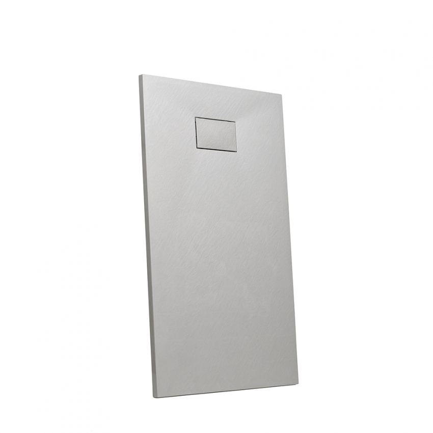 Piatto doccia filo pavimento in resina rettangolare 110x70 bagno moderno Stone - Foto 4 di 38