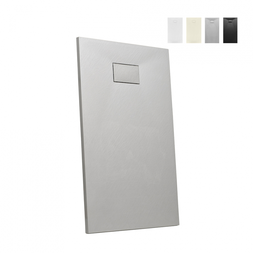 Piatto doccia filo pavimento rettangolare in resina 120x90 Stone - Foto 2 di 38