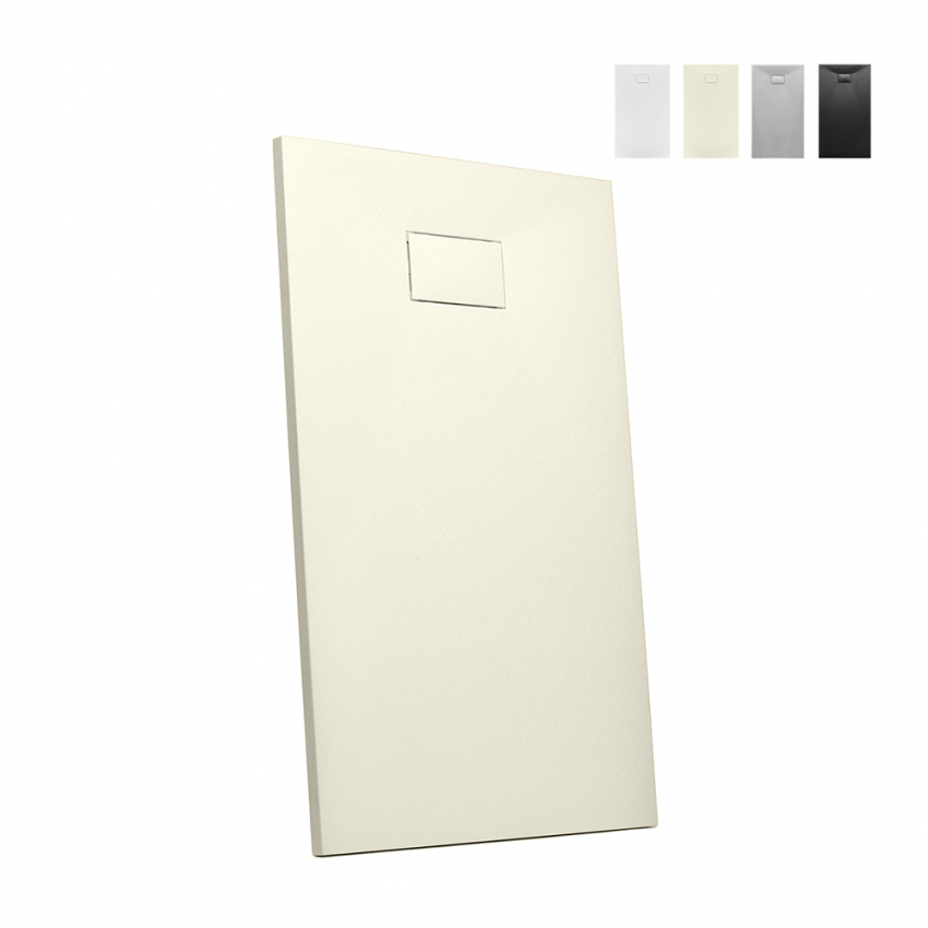 Piatto doccia filo pavimento rettangolare in resina 120x90 Stone - Foto 12 di 38