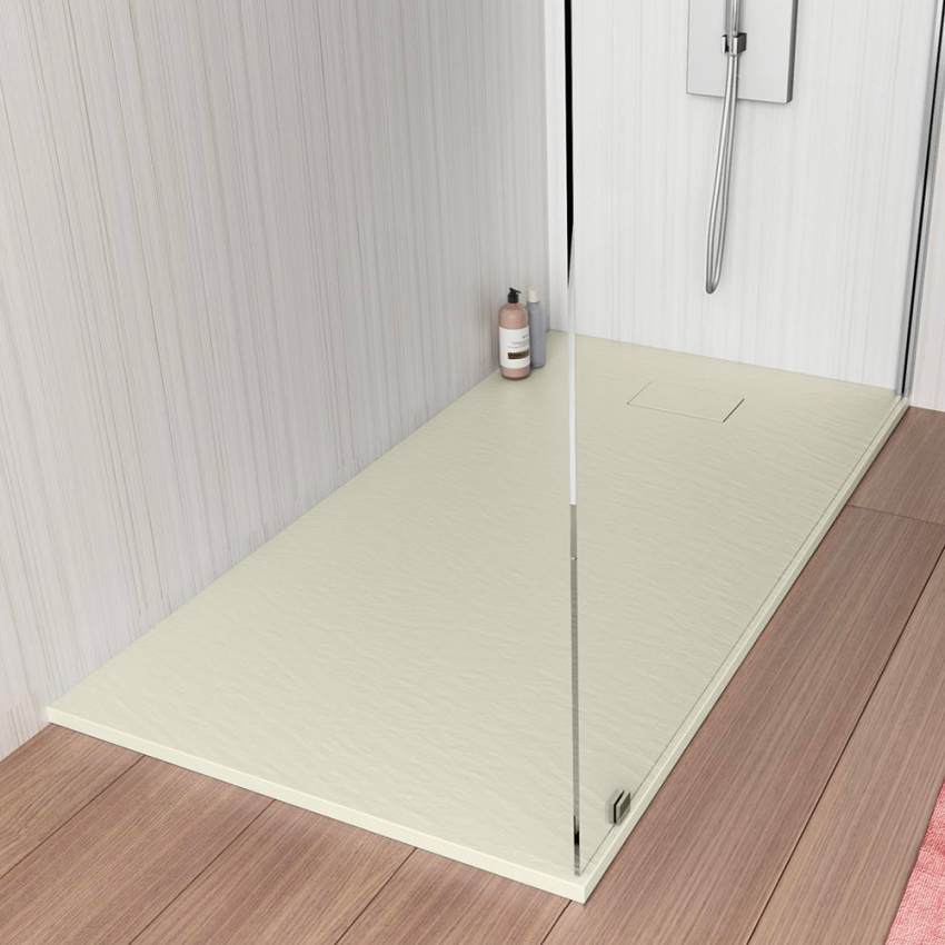 Piatto doccia filo pavimento rettangolare in resina 120x90 Stone - Foto 13 di 38