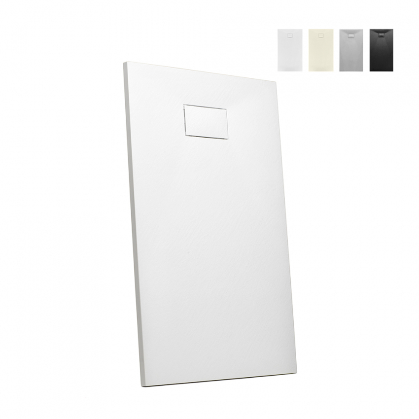 Piatto doccia filo pavimento rettangolare in resina 120x90 Stone - Foto 21 di 38