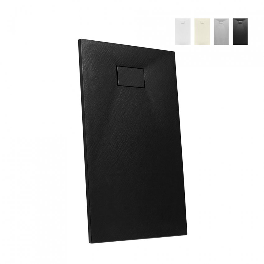 Piatto doccia filo pavimento rettangolare in resina 120x90 Stone - Foto 30 di 38