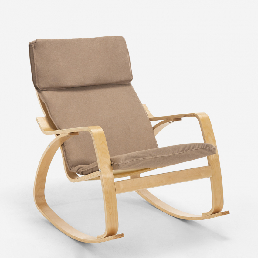 Poltrona sedia a dondolo in legno design scandinavo ergonomica Aalborg - Foto 4 di 31