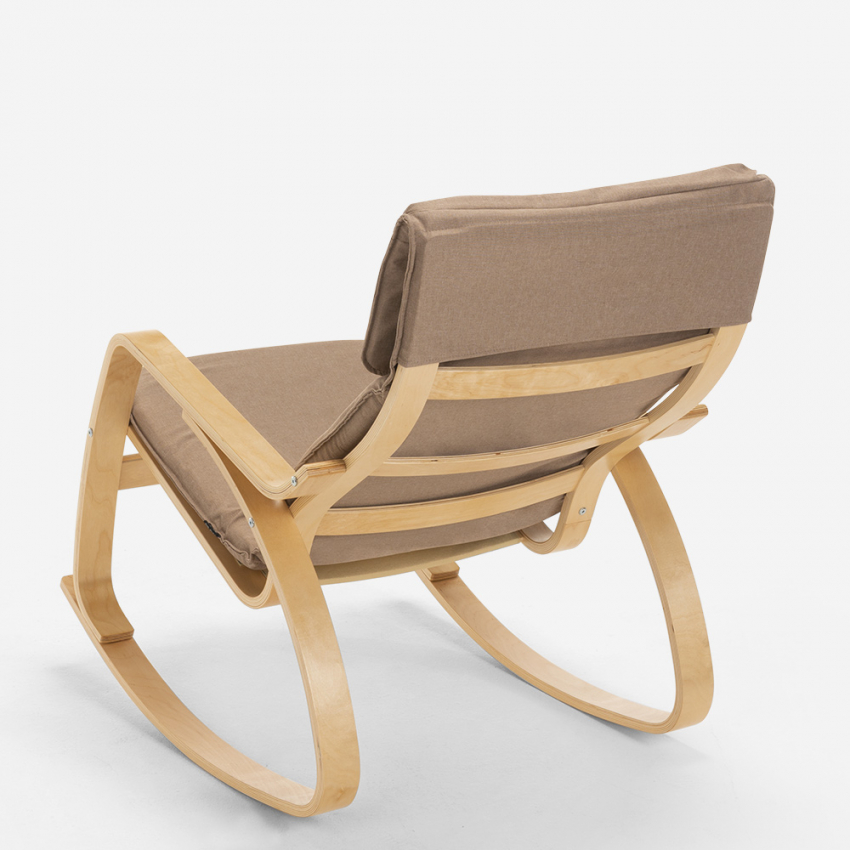 Poltrona sedia a dondolo in legno design scandinavo ergonomica Aalborg - Foto 6 di 31