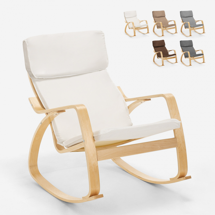 Poltrona sedia a dondolo in legno design scandinavo ergonomica Aalborg - Foto 14 di 31