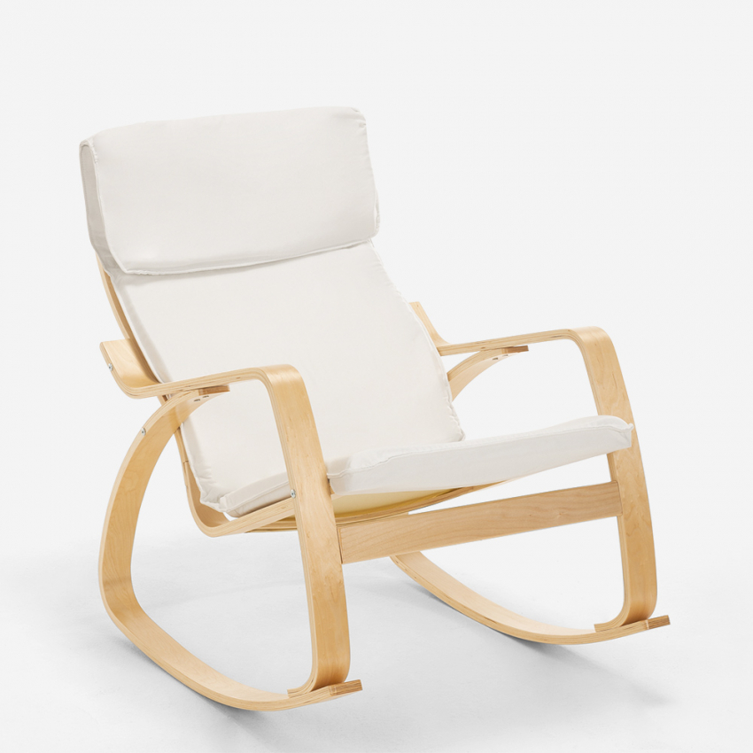 Poltrona sedia a dondolo in legno design scandinavo ergonomica Aalborg - Foto 16 di 31
