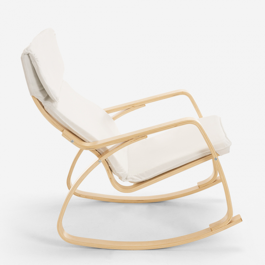 Poltrona sedia a dondolo in legno design scandinavo ergonomica Aalborg - Foto 17 di 31