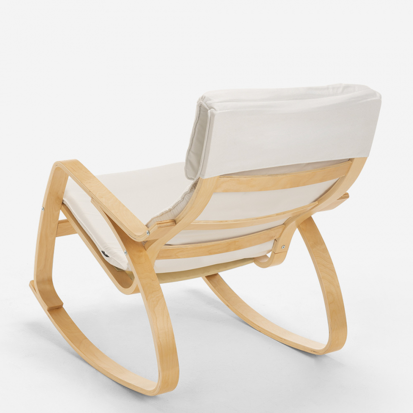 Poltrona sedia a dondolo in legno design scandinavo ergonomica Aalborg - Foto 18 di 31